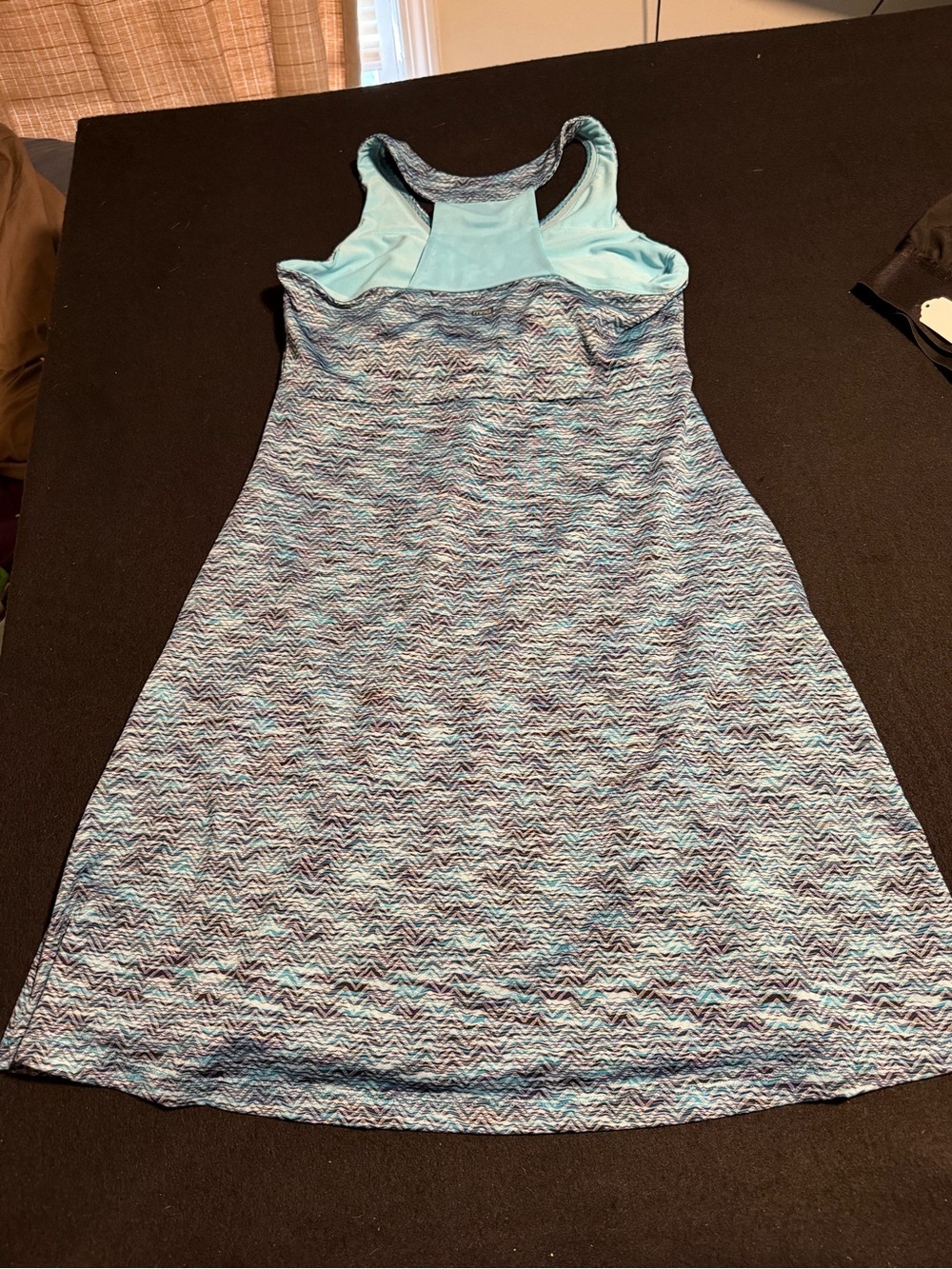 2 MPG Aqua & Navy Patterned Racerback Midi Dresses